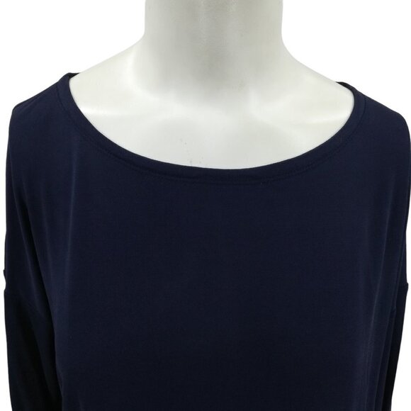 Eileen Fisher 100% Silk Long Sleeve Blue Blouse Size Petite S Sheer Hem Career - Picture 4 of 14